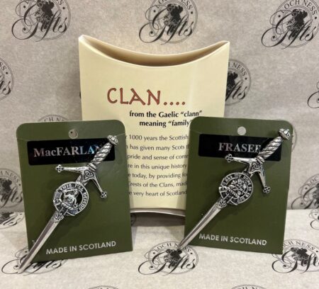 Art Pewter Clan Crest Kilt Pin