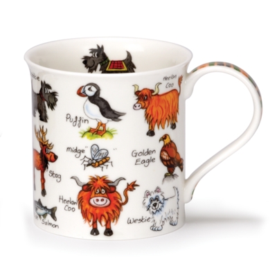 Mug - Dunoon Fine Bone China 'Simply Scotland' Animals Bute Shape