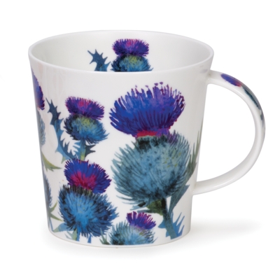 Mug - Dunoon Fine Bone China Scottish Thistles Cairngorm Shape