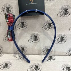 Hair -Alice Band with Blue tartan bow Hair Band - Tartan Bow Alice Band Blue