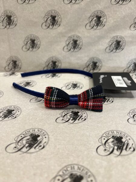 Hair Band - Tartan Bow Alice Band Blue