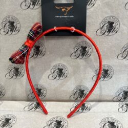 Hair Band - Tartan Bow Alice Band Red