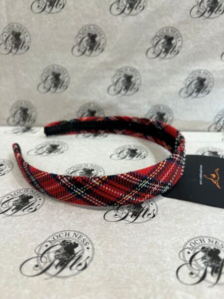 Hair Band - Wide Alice Band in Red Tartan