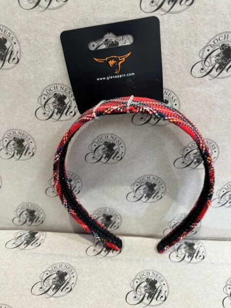 Hair Band - Wide Alice Band in Red Tartan