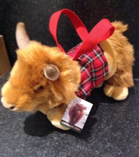 Soft Toy Tartan Handbag - Highland Cow