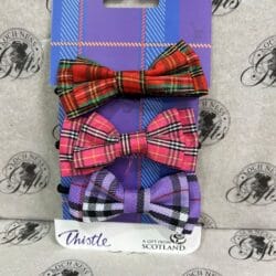 Hair Elastics - 3 Pack Tartan Bow Hair Elastics