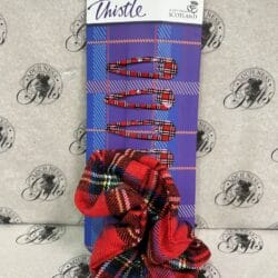 Hair Clips and Red Tartan Scrunchie