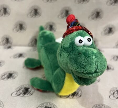 Soft Toy Loch Ness Monster - Plush Wiggly Nessie with Tartan Hat