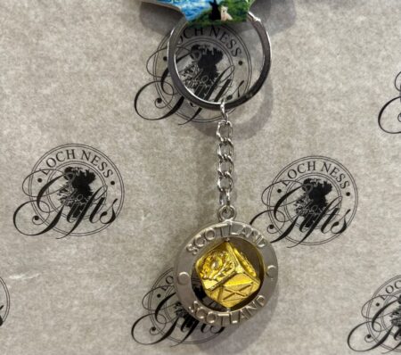 Keyring - Scotland Gold Cube Spinner