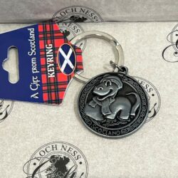 Keyring - Round Pewter Nessie