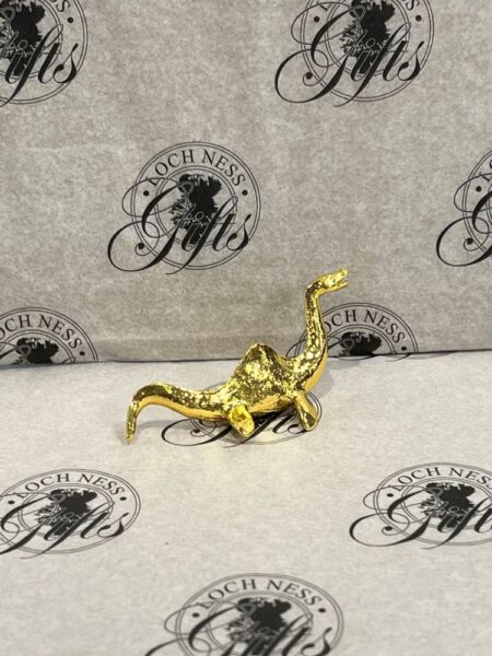 Model Ornament - Small Metal Nessie Lucky Charm Gold