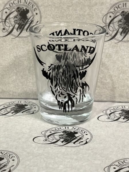 Shot Glass - Highland Cow Black Design