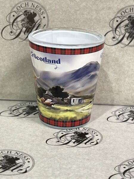 Shot Glass - Highland Scene Cow and Piper