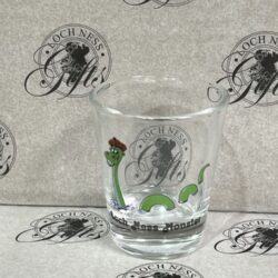 Shot Glass - Loch Ness Monster (black writing)