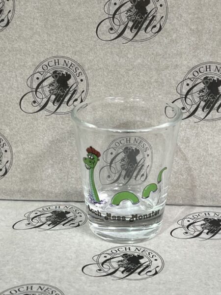 Shot Glass - Loch Ness Monster (black writing)