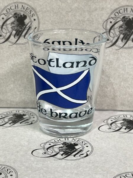 Shot Glass - Scotland The Brave Saltire Flag