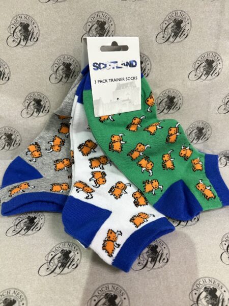 Socks - 3 Pack Trainer Socks Highland Cows