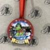 Christmas Decoration - Round Wooden Nessie and Snowman