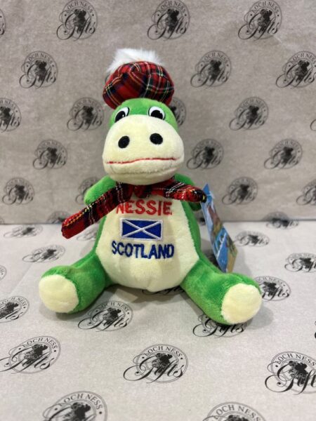 Soft Toy Loch Ness Monster - Nessie Scotland Saltire Sitting Medium