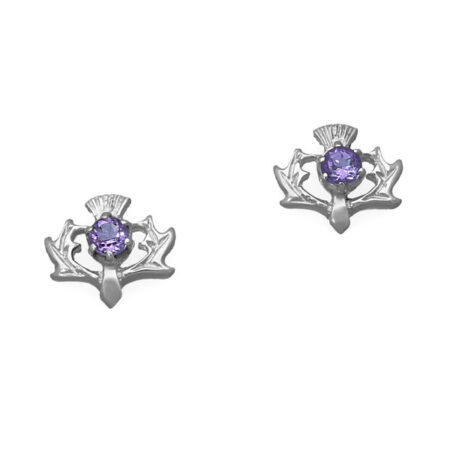 Thistle Collection - Thistle Silver Earrings Amethyst CE8