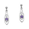 Celtic Collection - Celtic Silver Earrings Amethyst CE16
