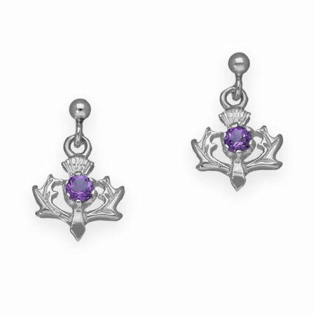 Thistle Collection - Thistle Silver Earrings Amethyst CE9