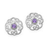 Celtic Collection - Celtic Silver Earrings Amethyst CE17