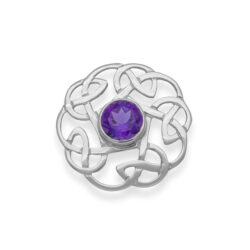 Celtic Collection - Celtic Silver Brooch Amethyst CB62