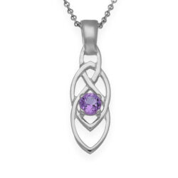 Celtic Collection - Celtic Silver Pendant Amethyst CP324