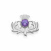 0008_CB33-AMY Thistle Collection - Thistle Silver Brooch Amethyst CB33
