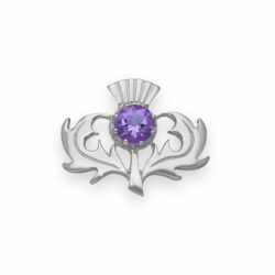 Thistle Collection - Thistle Silver Brooch Amethyst CB33