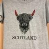Adult T-Shirt Highland Cow Tartan Horns