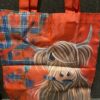 Bag - Folding Shopping Bag Highland Cow Tartan Paint