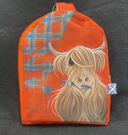 Bag - Folding Shopping Bag Highland Cow Tartan Paint