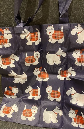 Bag - Folding Shopping Bag Westie and Scottie Dogs