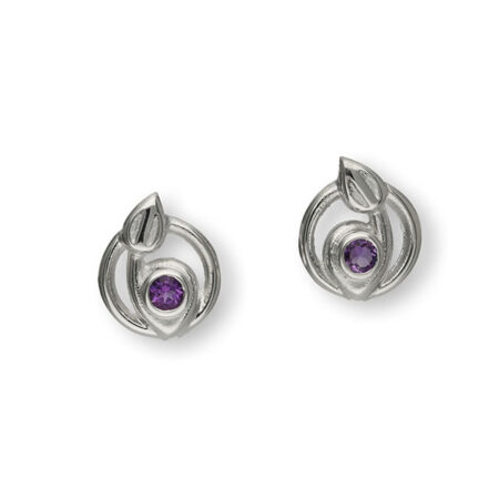 Charles Rennie Mackintosh - Silver Earrings Amethyst CE201