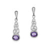 CE18-AMY Celtic Collection - Celtic Silver Earrings Amethyst CE18