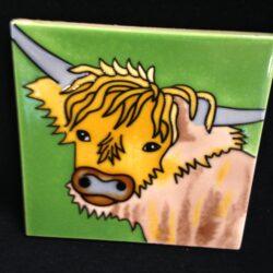 Coaster or Picture Tile Highland Cow