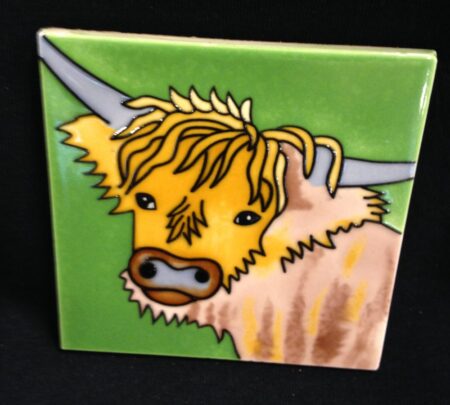 Coaster or Picture Tile Highland Cow