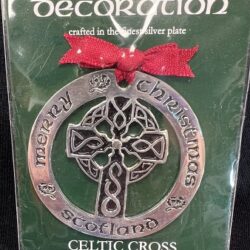 Christmas Decoration Silver Plated - Celtic Cross