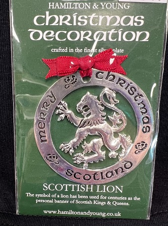 Christmas Decoration Silver Plated - Scottish Lion