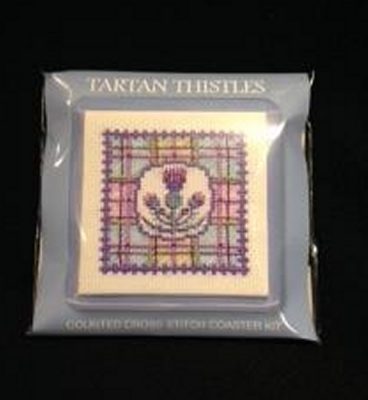 Cross Stitch - Coaster Kit Tartan Thistle
