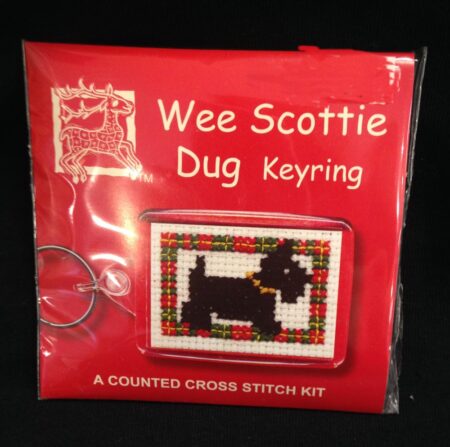 Cross Stitch - Keyring Wee Scottie Dog