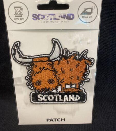 Embroidered Patch - Highland Cow Brown