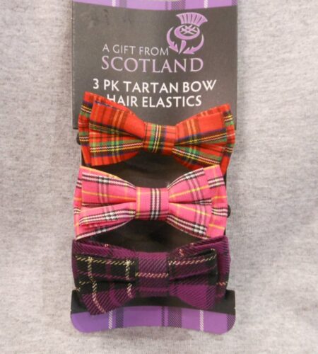 Hair Elastics - 3 Pack Tartan Bows