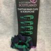 Hair Clips and Green Tartan Scrunchie