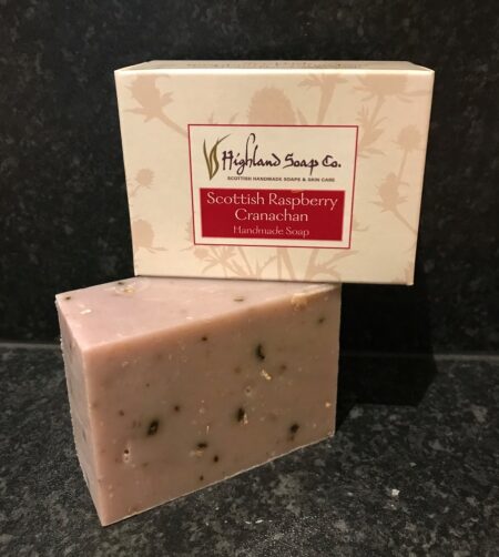 Highland Soap Co. Handmade Natural Soap Scottish Raspberry Cranachan 190g