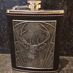 Flask - Pewter Front Stag
