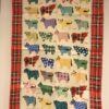 Kitchen - Tea Towel Highland Cow Tartan Paint