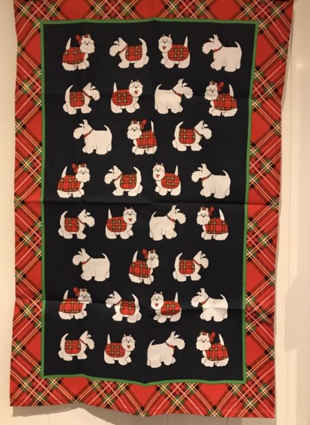 Kitchen - Tea Towel Highland Cow Tartan Paint